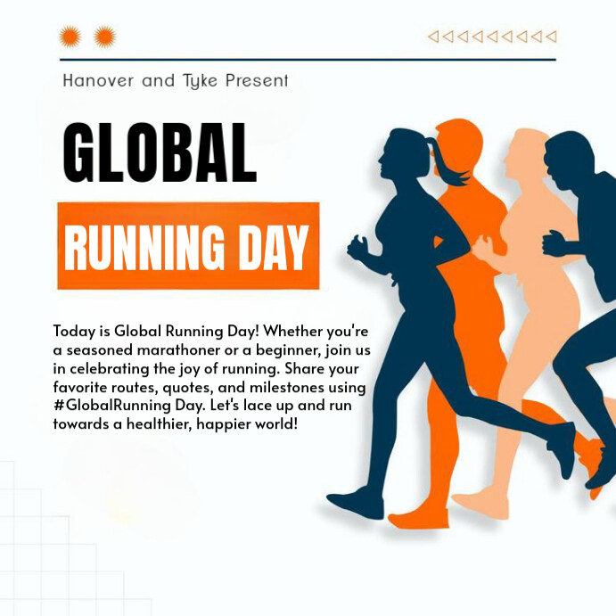 Copy of White Futuristic Global Running Day Instagram Post | PosterMyWall