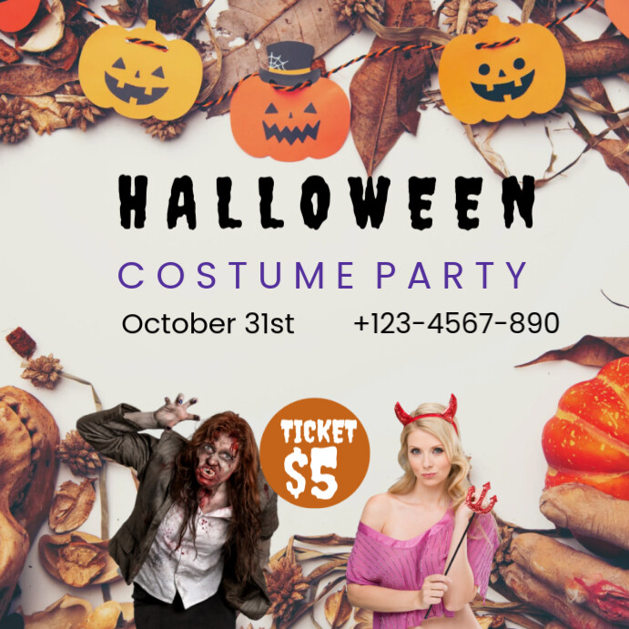 White Futuristic Halloween Costume  Instagram Post template