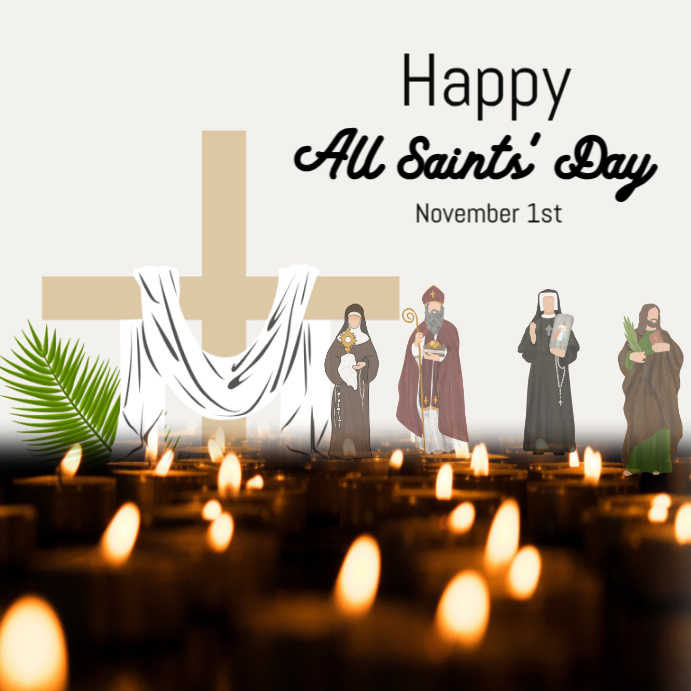 Plantilla de white Futuristic Happy All Saints Day Instagram Post ...