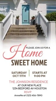 White Futuristic Housewarming Story Template Digital Display (9:16)