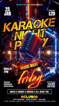 White Futuristic Karaoke Night Video Ads Flyer Instagram Story template