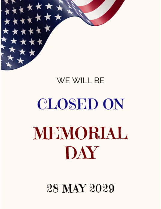 White Futuristic Memorial Day Flyer (us Letter) Template | PosterMyWall
