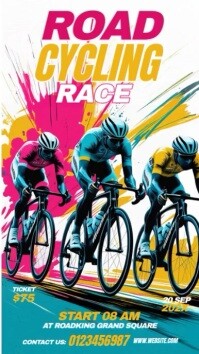 White Futuristic Motorcross Racing Event  Digital Display (9:16) template