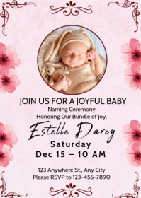 White Futuristic Naming Ceremony  A6 template