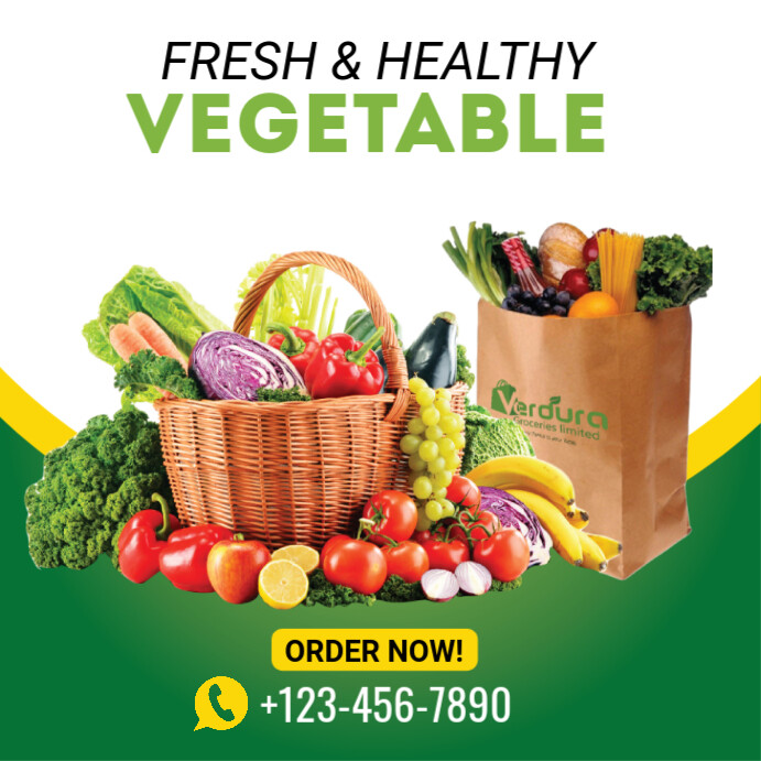 White Futuristic Organics Vegetable Flyers In Template PosterMyWall