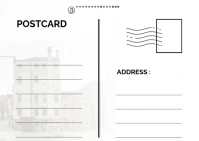 White Futuristic Post Card Postcard Postkort template