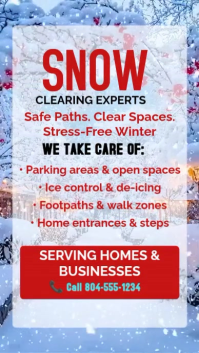 Белый Snow Clearing Services Reel Instagram Template
