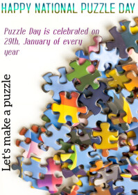 Hvid National Puzzle Day A4 Template