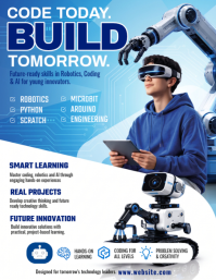 Hvid Robotics and Coding Education ใบปลิว Template