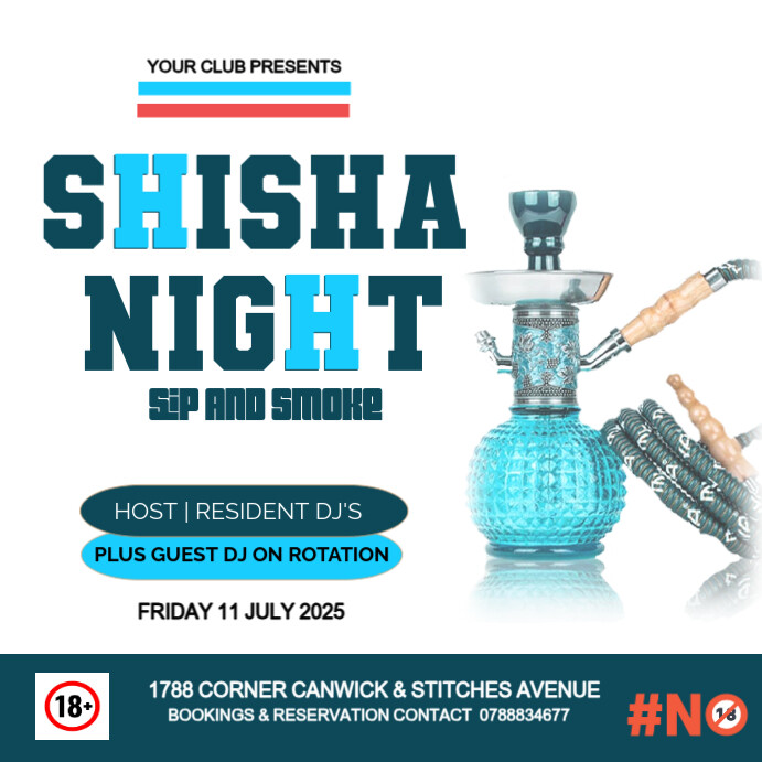 Copy of White Futuristic Shisha Night Club Flyer Instagram Post ...