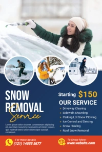 White Futuristic Snow Removal Service Templete Pinterest Graphic template