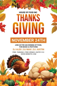 White Futuristic  Thanks Giving Template Pinterest Graphic