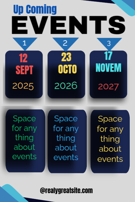 White Futuristic Up Coming Events Update Niw 2026 W 2027 Banner 4' × 6' template