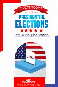 White Futuristic Usa Presidential Election Vote Pinterest Graphic template