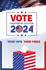 White Futuristic Usa Presidential Election Vote Pinterest Graphic template