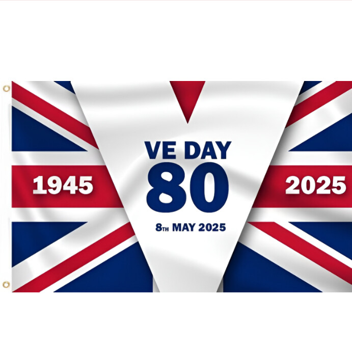 White Futuristic Ve Day 80 Instagram Post template