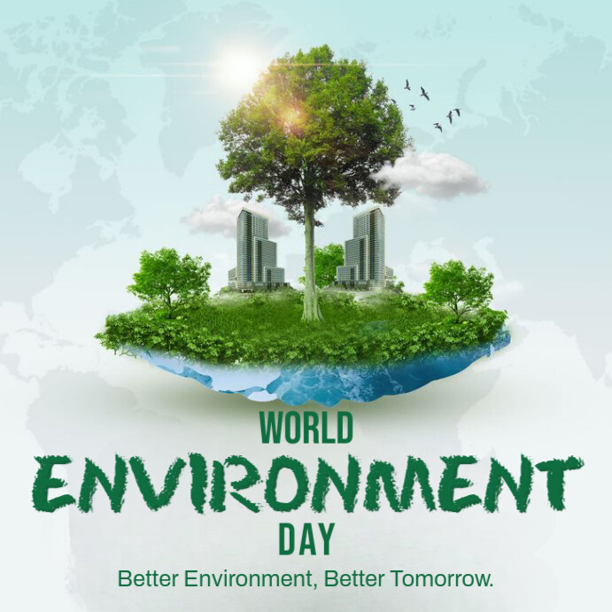 White Futuristic World Environment  Day- Instagram Post Iphosti le-Instagram template