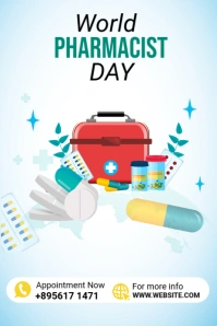 White Futuristic World Pharmacist Day Pintere Pinterest Graphic template