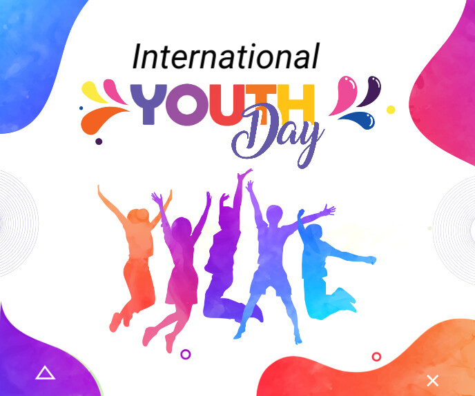 White Futuristic Youth Day Celebration Event Flyer Template Large Rectangle Umugqa Omkhulu