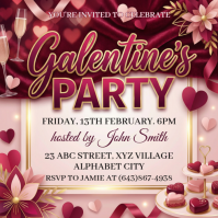 White Galentine's Day Celebration Instagram Post template