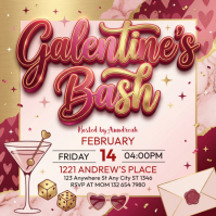 White Galentine's Day Celebration Instagram Post Instagram-Beitrag template