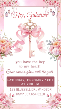 Blanc Galentine's Day Celebration Instagram-verhaal Template