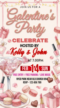 White Galentine's Day Celebration Instagram Story template