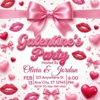 White Galentine's Day Party Instagram Post template