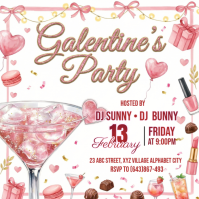 White Galentine's Day Party Instagram Post template