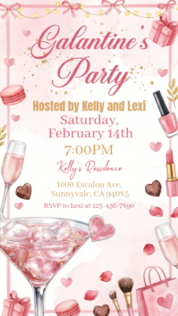 White Galentine's Day Party Instagram Story template