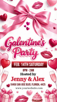 White Galentine's Day Party Instagram Story template