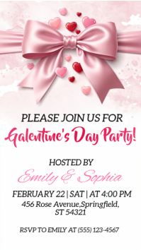 White Galentine's Day Party Instagram Story template
