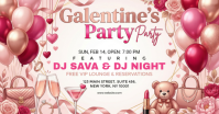 White Galentine's Party Facebook Shared Image template