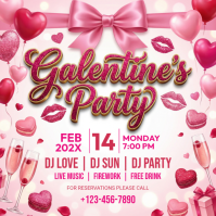 White Galentine's Party Instagram Post template