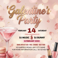 White Galentine's Party Instagram Post template