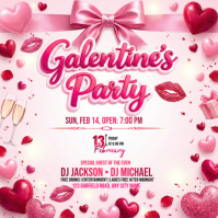 White Galentine's Party Instagram Post template