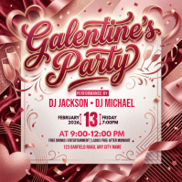 White Galentine's Party Instagram Post template