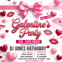 White Galentine's Party Instagram Post template