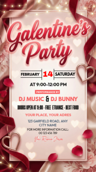 White Galentine's Party Instagram Story template