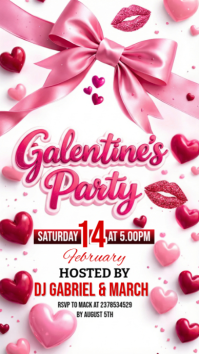 White Galentine's Party Instagram Story template