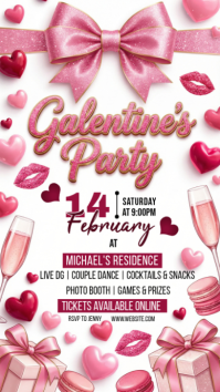 White Galentine's Party Instagram Story template