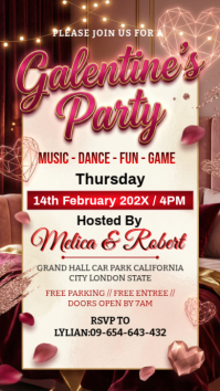 White Galentine's Party Instagram Story template