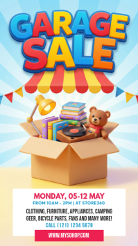 White Garage Sale Instagram Story template