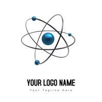 White Geometric Atom Chemistry Molecule Chemical Element Electron Logo template