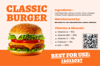 White Geometric Burger Label Design template