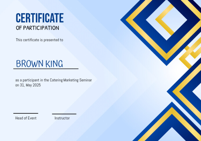 White Geometric Certificate Design A4 Template | PosterMyWall