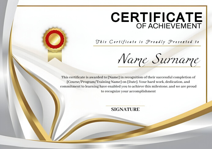 Copy of White Geometric Certificate Of Achievement A | PosterMyWall