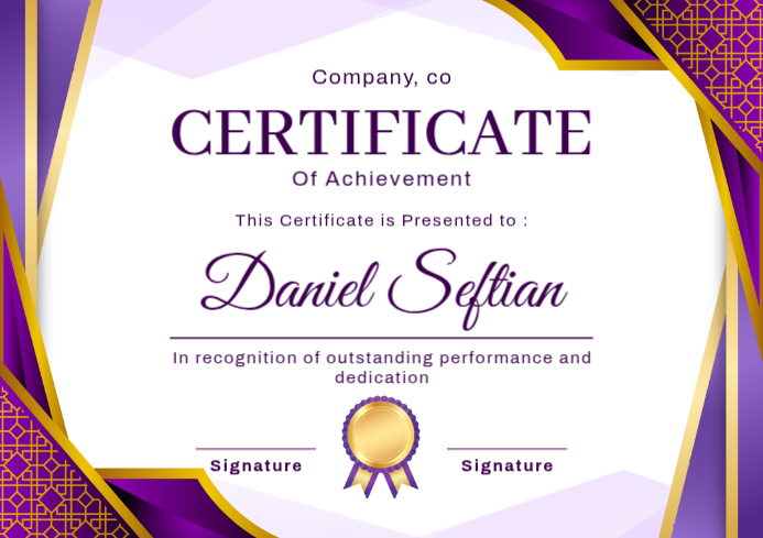 Modèle White Geometric Certificate Of Achievement A4 | PosterMyWall