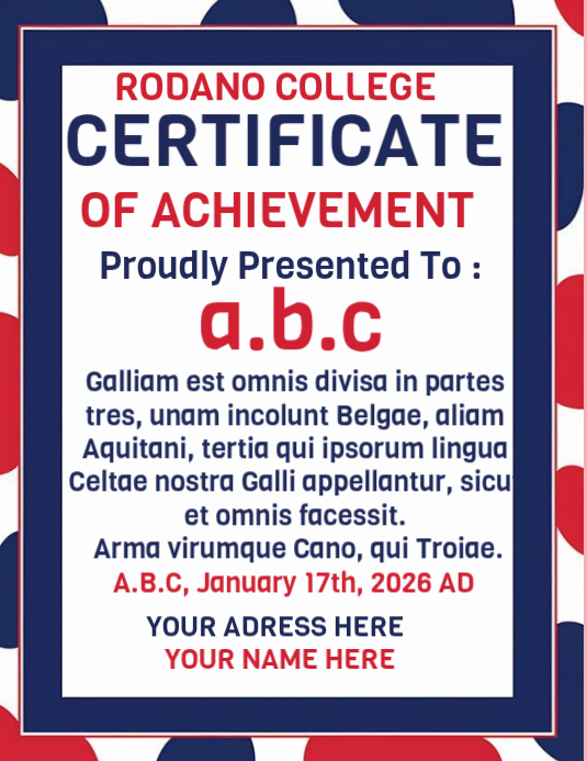 White Geometric Certificate of Achievement Flyer Template | PosterMyWall