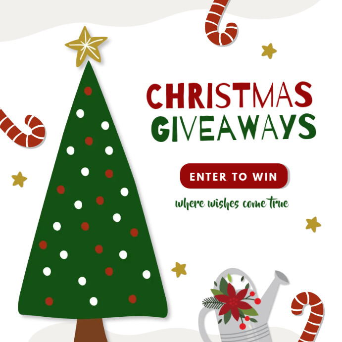 White Geometric Christmas Giveaways Instagram Post